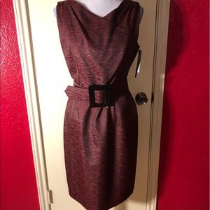 David Meister Sleeveless Belted Dress